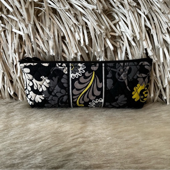 VERA BRADLEY Baroque 2010 Long Lined Zipper Top Travel Cosmetic Case Pencil Y2K - Picture 4 of 10